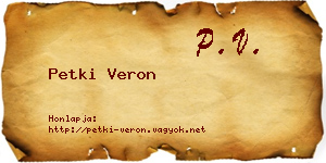 Petki Veron névjegykártya